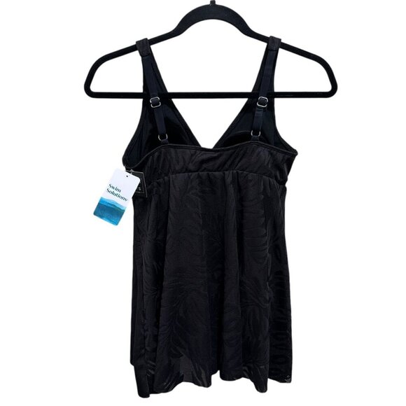 Swim Solutions Womens Size 8 Black Tummy-Control Swim Dress Modest Coverage NWT - Picture 8 of 11